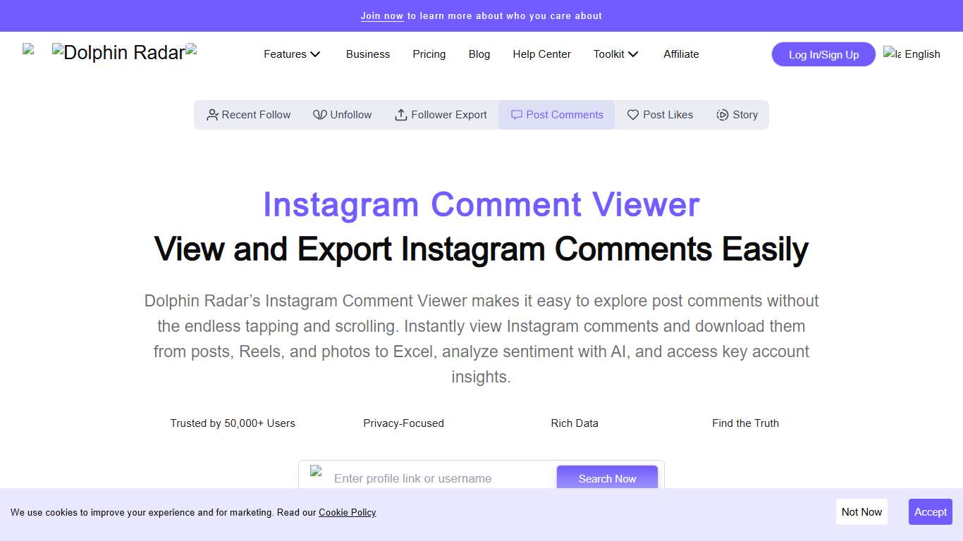 Dolphin Radar – Instagram Comment Viewer and Exporter